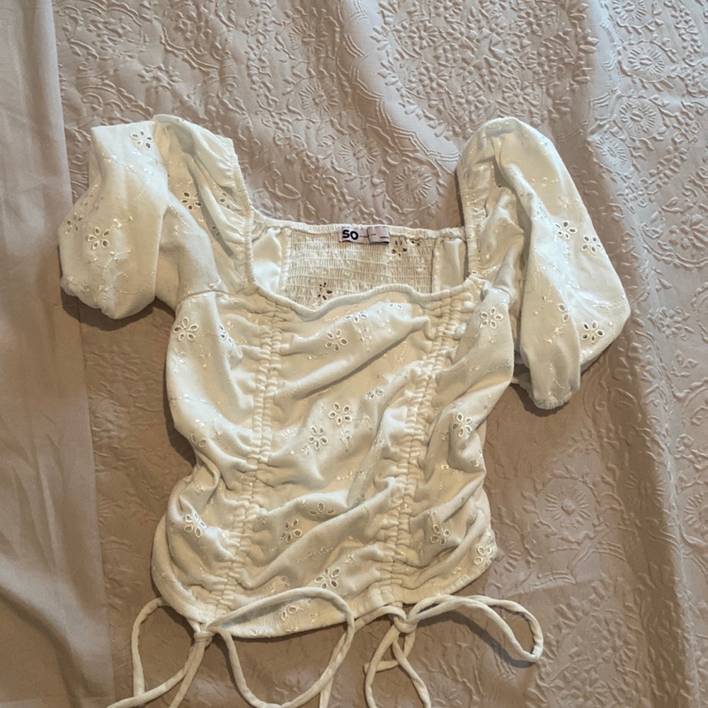 From Target, cute white top